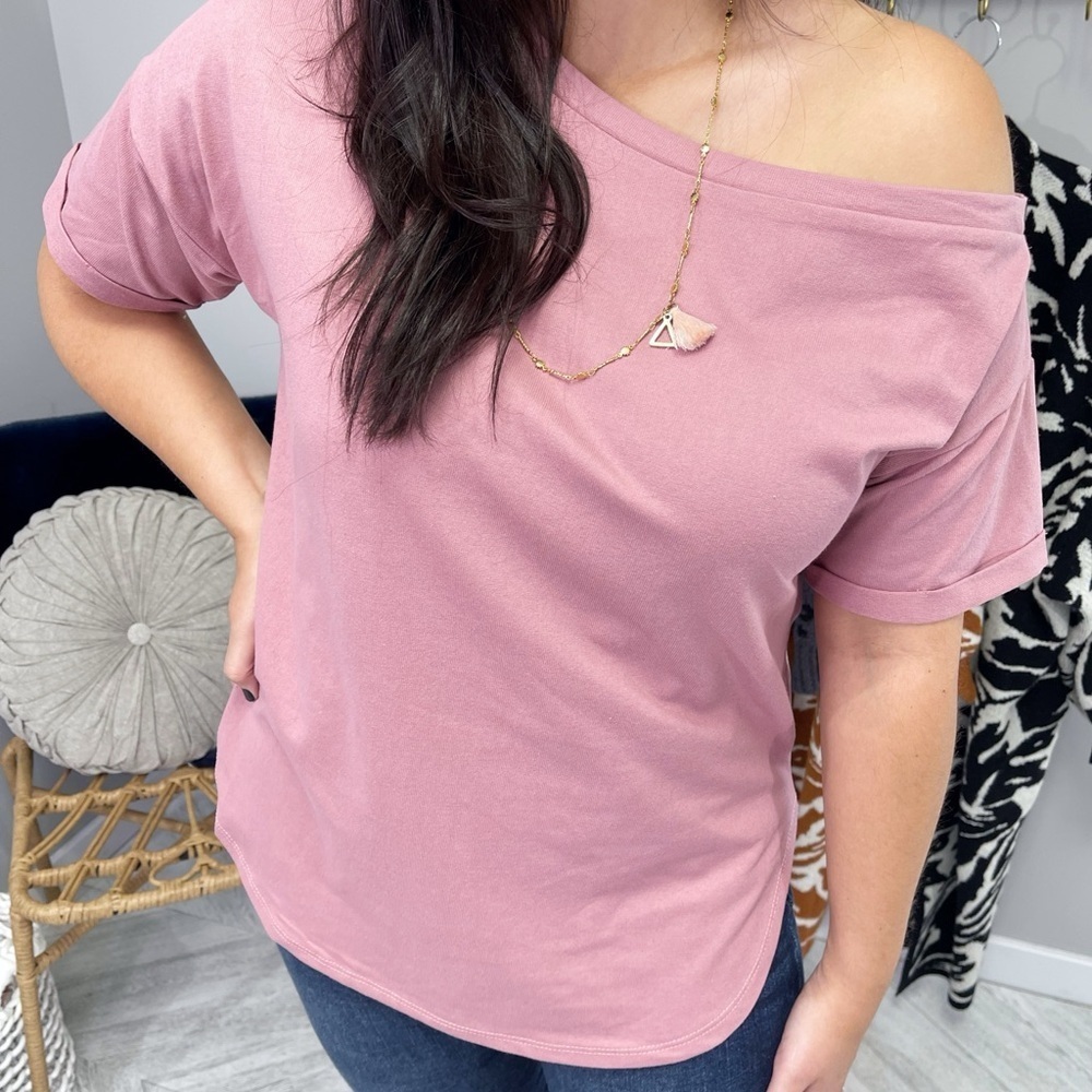 Pink Off-Shoulder Top